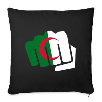 Algérie Algérie drapeau drapeau poing cadeau - Housse de coussin décorative 45 x 45 cm - noir - Devant