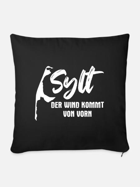 Sylt Nordsee - Sofakissenbezug 45 x 45 cm - Schwarz