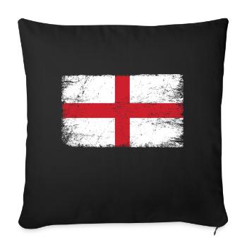 England Flagge englische Fahne für Patrioten - Sofakissenbezug 45 x 45 cm - Schwarz - Vorne