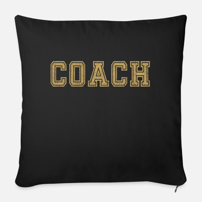Coach und Trainer Geschenk - Sofakissenbezug 45 x 45 cm - Schwarz