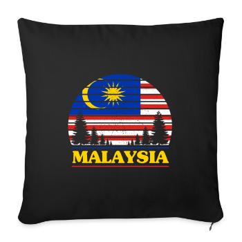 Malaysia - Sofa pillowcase 17,3'' x 17,3'' (45 x 45 cm) - black - Front