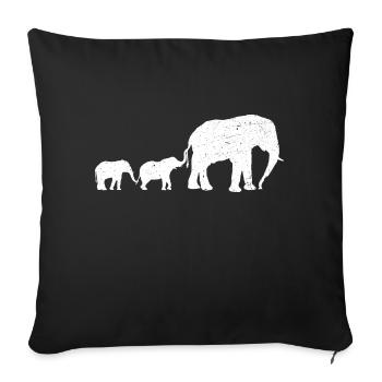 Elephant Safari Africa Animals - Sofa pillowcase 17,3'' x 17,3'' (45 x 45 cm) - black - Front
