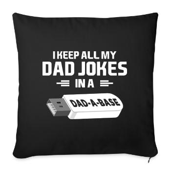 Je garde toutes les blagues de mon père dans un papa une clé USB de base - Housse de coussin décorative 45 x 45 cm - noir - Devant