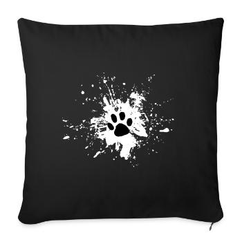 Pawprint Spritz Muster - Sofakissenbezug 45 x 45 cm - Schwarz - Vorne