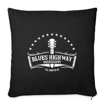 Mississippi The Blues Highway 61 Musique Usa - Housse de coussin décorative 45 x 45 cm - noir - Devant