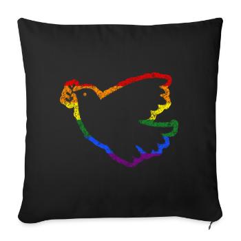 Peace Dove Peace Flag Ukraine - Sofa pillowcase 17,3'' x 17,3'' (45 x 45 cm) - black - Front