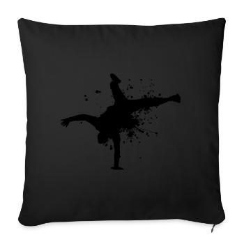 Breakdance Bboy Femmes Bgirl Hommes Hiphop - Housse de coussin décorative 45 x 45 cm - noir - Devant