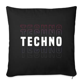 Futuristisches Techno-Design mit Neonfarben - Sofakissenbezug 45 x 45 cm - Schwarz - Vorne
