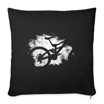 Grunge Bicycle Splash Silhouette - Sofa pillowcase 17,3'' x 17,3'' (45 x 45 cm) - black - Front