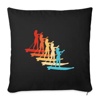 Standup Paddle Hommes Standup Paddle Femmes - Housse de coussin décorative 45 x 45 cm - noir - Devant