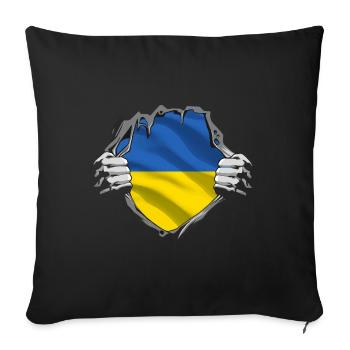 Ukraine Flag Vintage Ukrainian Flag Used Look - Sofa pillowcase 17,3'' x 17,3'' (45 x 45 cm) - black - Front