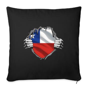 Chili Drapeau Amérique du Sud Drapeau Chili Vintage - Housse de coussin décorative 45 x 45 cm - noir - Devant