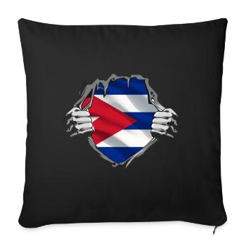 Cuba Flag Caraïbes Vacances Cuba Voyage La Havane - Housse de coussin décorative 45 x 45 cm - noir - Devant