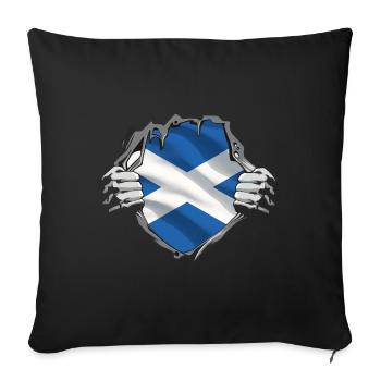 Drapeau écossais Drapeau écossais Alba GB Royaume-Uni - Housse de coussin décorative 45 x 45 cm - noir - Devant