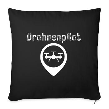 Drohnenpilot - Sofakissenbezug 45 x 45 cm - Schwarz - Vorne