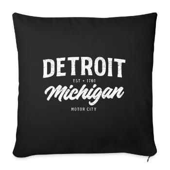 Detroit Motor City Vintage Script - Sofakissenbezug 45 x 45 cm - Schwarz - Vorne