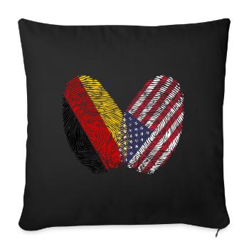Fingerprint USA America Americans - Sofa pillowcase 17,3'' x 17,3'' (45 x 45 cm) - black - Front