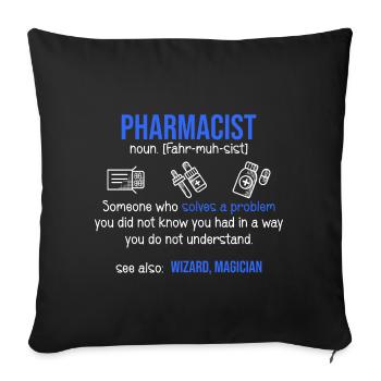 Funny Pharmacist Definition - Sofakissenbezug 45 x 45 cm - Schwarz - Vorne