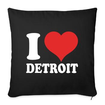 Detroit - Housse de coussin décorative 45 x 45 cm - noir - Devant