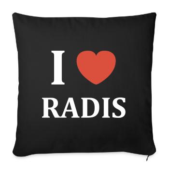 i love radis - Housse de coussin décorative 45 x 45 cm - noir - Devant