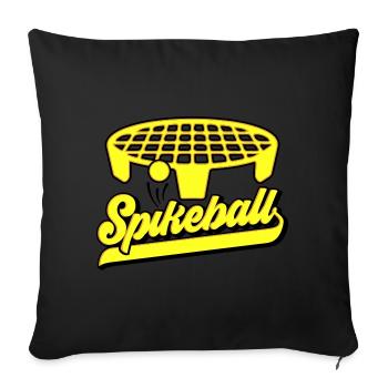 Farben änderbar | Roundnet Spikeball Fun - Sofakissenbezug 45 x 45 cm - Schwarz - Vorne