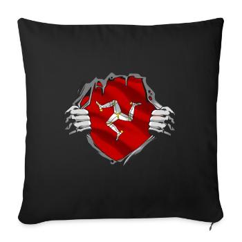 Drapeau de l’île de Man Drapeau de l’île de Man - Housse de coussin décorative 45 x 45 cm - noir - Devant