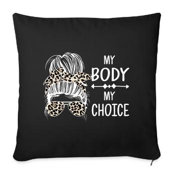 Mon corps Ma décision - Housse de coussin décorative 45 x 45 cm - noir - Devant