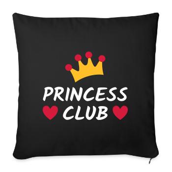Princess club (Krone, Herzen) - Sofakissenbezug 45 x 45 cm - Schwarz - Vorne