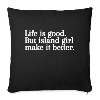 Personalized T-shirt the girls of the islands - Sofa pillowcase 17,3'' x 17,3'' (45 x 45 cm) - black - Front