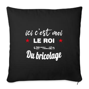 Voici l'empereur du bricolage humoristique - Housse de coussin décorative 45 x 45 cm - noir - Devant