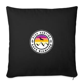 Arrêtez de chasser - sauvez la faune - Housse de coussin décorative 45 x 45 cm - noir - Devant