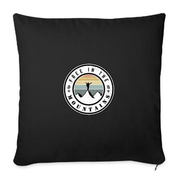 Free in the mountains - Sofa pillowcase 17,3'' x 17,3'' (45 x 45 cm) - black - Front