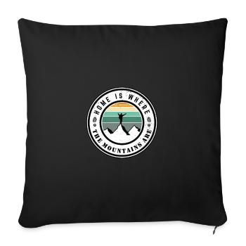 Home is where the mountains are - Sofa pillowcase 17,3'' x 17,3'' (45 x 45 cm) - black - Front