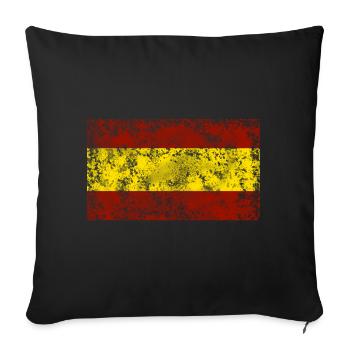 Espagne drapeau vintage Espana - Housse de coussin décorative 45 x 45 cm - noir - Devant