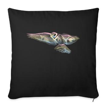 Oiseau - Housse de coussin décorative 45 x 45 cm - noir - Devant