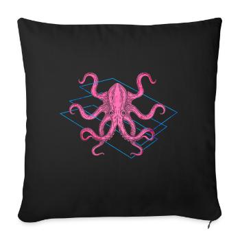 Farbiger Oktopus - Sofakissenbezug 45 x 45 cm - Schwarz - Vorne