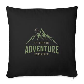 Outdoor Adventure Explorer Mountains Nature Lovers - Sofa pillowcase 17,3'' x 17,3'' (45 x 45 cm) - black - Front