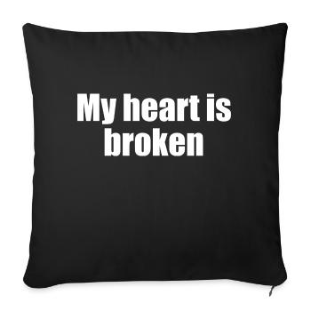 mon cœur est brisé - Housse de coussin décorative 45 x 45 cm - noir - Devant