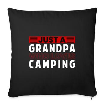 Just A Grandpa Who Loves Camping - Sofa pillowcase 17,3'' x 17,3'' (45 x 45 cm) - black - Front