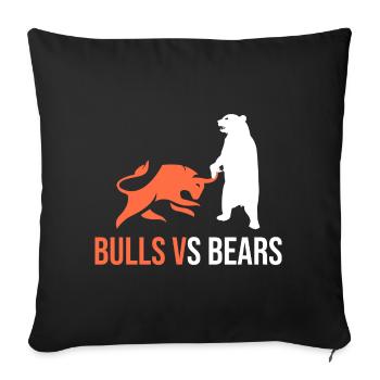 Taureaux VS Ours - Housse de coussin décorative 45 x 45 cm - noir - Devant
