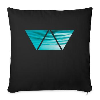 Triangle sous-marin Plongée Snorkeling Vacances - Housse de coussin décorative 45 x 45 cm - noir - Devant