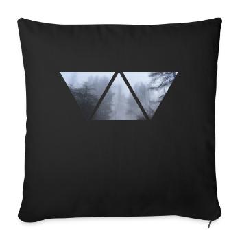 Wald Nebel Dreieck Foto Düster Geschenk Winter - Sofakissenbezug 45 x 45 cm - Schwarz - Vorne