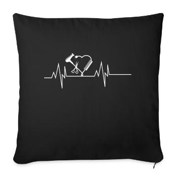 Heartbeat coiffeur - Housse de coussin décorative 45 x 45 cm - noir - Devant
