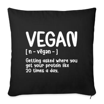 Vegan Definition Vegetarian Vegetable Food Lover - Sofa pillowcase 17,3'' x 17,3'' (45 x 45 cm) - black - Front