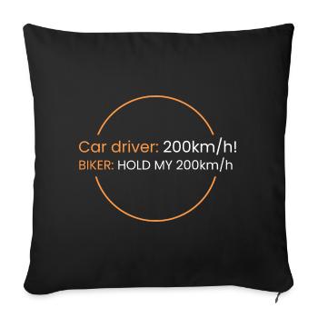 Pour les motocyclistes, 200 km/h ne sont rien - Housse de coussin décorative 45 x 45 cm - noir - Devant