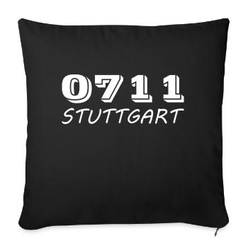 0711 Stuttgart College-Sweatjacke - Sofakissenbezug 45 x 45 cm - Schwarz - Vorne