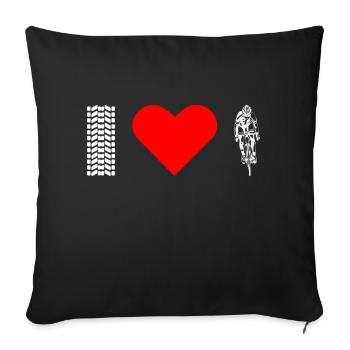 Gravel Bike Rennrad Fahrrad love lustiges Geschenk - Sofakissenbezug 45 x 45 cm - Schwarz - Vorne