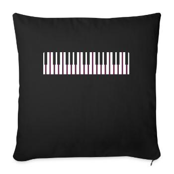 Piano à queue piano clavier musique - Housse de coussin décorative 45 x 45 cm - noir - Devant