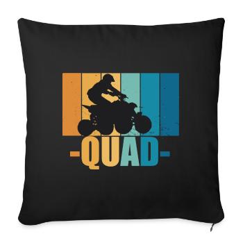 Quad Quad Driver Offroad Motorsport Cadeau - Housse de coussin décorative 45 x 45 cm - noir - Devant