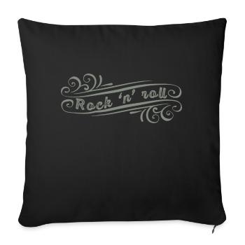 Rock'n'roll guitare musicale rockabilly - Housse de coussin décorative 45 x 45 cm - noir - Devant